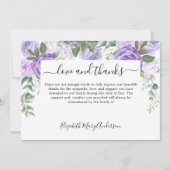 Vielen Dank für Ihr Interesse an der Lila Gedenkst Dankeskarte (Vorderseite)