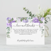 Vielen Dank für Ihr Interesse an der Lila Gedenkst Dankeskarte (Stehend Vorderseite)