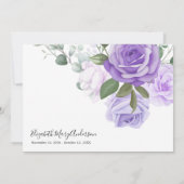 Vielen Dank für Ihr Interesse an der Lila Gedenkst Dankeskarte (Rückseite)