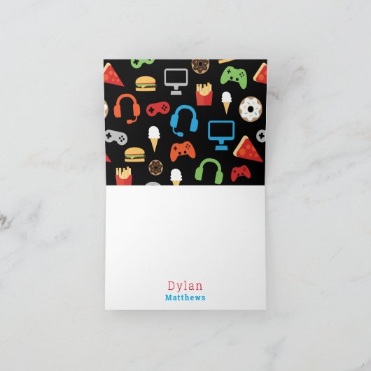 Vielen Dank für Ihr Interesse an Gamer Video Game  Dankeskarte (Innenseite)