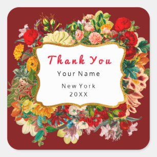 Vielen Dank für Ihr Interesse an Golden Frame Rose Quadratischer Aufkleber