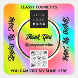 Vielen Dank für Ihr Interesse an QR-Logo Rosa Farb Quadratischer Aufkleber