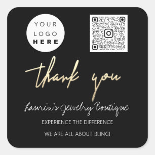 Vielen Dank für Ihr Interesse an QR-Logo Schwarz-w Quadratischer Aufkleber