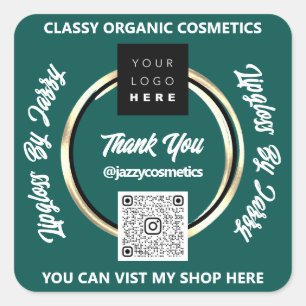 Vielen Dank für Ihr Interesse an QR-Logos Gold Aqu Quadratischer Aufkleber