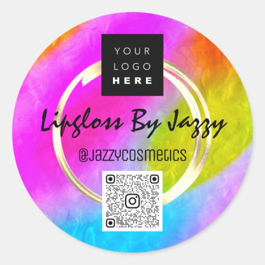 Vielen Dank für Ihr Interesse an QR-Logos Pink Gol Runder Aufkleber (Vorderseite)