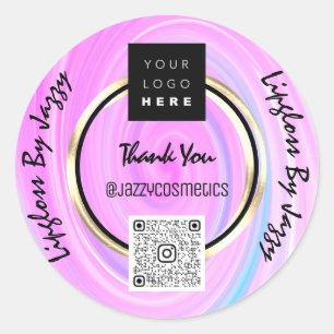 Vielen Dank für Ihr Interesse an QR-Logos Schwarze Runder Aufkleber