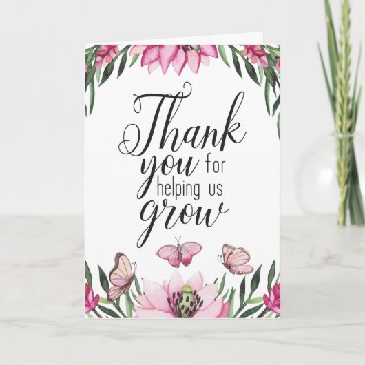 Vielen Dank für Ihr Interesse an unserem Wachstum Karte (Vorderseite)