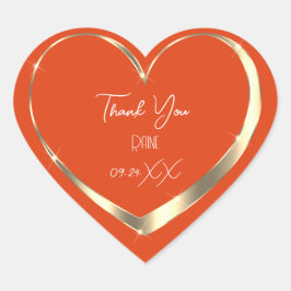 Vielen Dank für Ihr Interesse Coral Gold Heart Bri Herz-Aufkleber