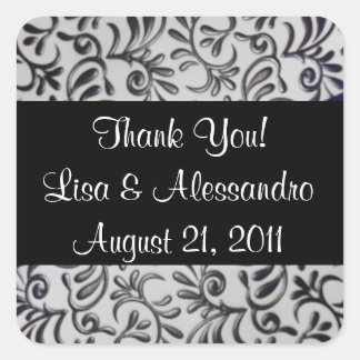 Vielen Dank für Ihr Interesse Markennamen und Datu Quadratischer Aufkleber