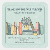 Vielen Dank für Ihr Käuferbuchgeschäft Quadratischer Aufkleber (Vorderseite)