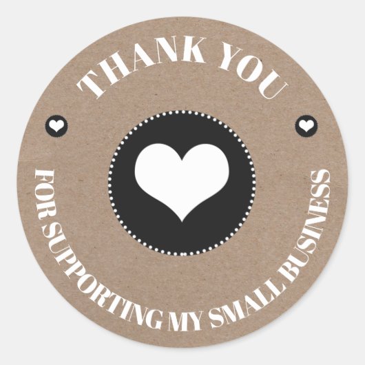 Vielen Dank für Ihr kleines Firmenlogo Beruflich Runder Aufkleber (Vorderseite)