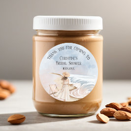 Vielen Dank für Ihr Kommen Beach and Waves Brautpa Runder Aufkleber