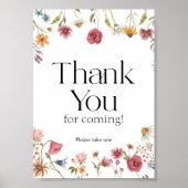 Vielen Dank für Ihr Kommen Floral Baby Duschzeiche Poster (Vorne)