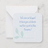 Vielen Dank für Ihr Kommen Mitteilungskarte (Rückseite)