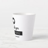 Vielen Dank für Ihr Kommen Modernes Schwarzes und Milchtasse (Vorderseite)