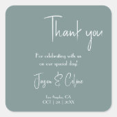 Vielen Dank für Ihr Kommen. Quadratischer Aufkleber (Vorderseite)