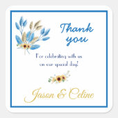 Vielen Dank für Ihr Kommen. Quadratischer Aufkleber (Vorderseite)