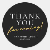 Vielen Dank für Ihr Kommen Runder Aufkleber (Vorderseite)