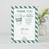 Vielen Dank für Ihr Latte - Teacher Geschenkvorlag Dankeskarte (Stehend Vorderseite)