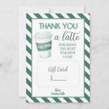 Vielen Dank für Ihr Latte - Teacher Geschenkvorlag