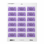 Vielen Dank für Ihr lila Adressenlabel Adressaufkleber (Vorne)