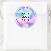 Vielen Dank für Ihr lila Firmenlogo Runder Aufkleber (Tasche)