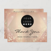 Vielen Dank für Ihr Logo für den Kauf Rose Glitzer Postkarte (Vorne/Hinten)