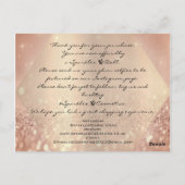 Vielen Dank für Ihr Logo für den Kauf Rose Glitzer Postkarte (Rückseite)