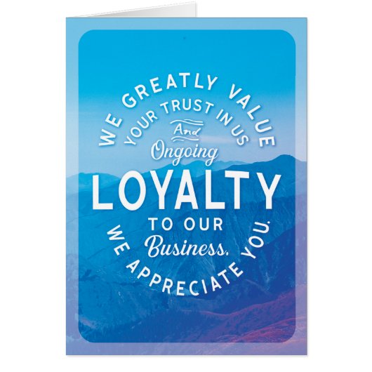 Vielen Dank für Ihr Loyalty & Trust (Vorne)