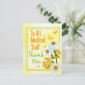 Vielen Dank für Ihr medizinisches Personal Postkarte (Stehend Vorderseite)