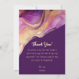 Vielen Dank für Ihr modernes Abstraktes Lila Rosa Einladung