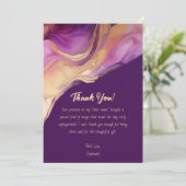 Vielen Dank für Ihr modernes Abstraktes Lila Rosa  Einladung (Stehend Vorderseite)