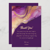 Vielen Dank für Ihr modernes Abstraktes Lila Rosa  Einladung (Vorne/Hinten)