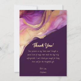 Vielen Dank für Ihr modernes Abstraktes Lila Rosa Einladung