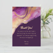 Vielen Dank für Ihr modernes Abstraktes Lila Rosa Einladung (Stehend Vorderseite)