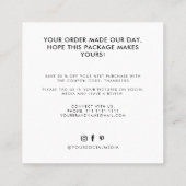 Vielen Dank für Ihr modernes beigefarbenes Schwarz Quadratische Visitenkarte (Rückseite)