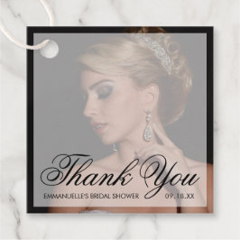 Vielen Dank für Ihr modernes Black Foto Brautparty Geschenkanhänger