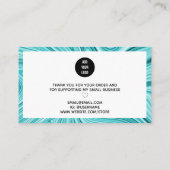 Vielen Dank für Ihr modernes Drehbuch aquamarin tü Visitenkarte (Rückseite)