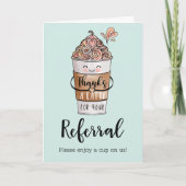 Vielen Dank für Ihr Referat Kawaii Coffee Cup Dankeskarte (Vorderseite)