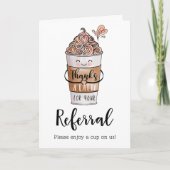 Vielen Dank für Ihr Referat Kawaii Coffee Cup Dankeskarte (Vorderseite)