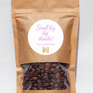 Vielen Dank für Ihr rosa, weiße Schrift Firmenlogo Runder Aufkleber