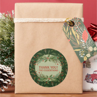 Vielen Dank für Ihr Round Label für Weihnachtsgesc Runder Aufkleber