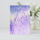 Vielen Dank für Ihr schönes Feld der Lavender Blum Dankeskarte (Stehend Vorderseite)