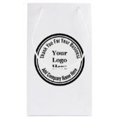 Vielen Dank für Ihr Schwarz-weißes Firmenlogo Kleine Geschenktüte (Rückseite)