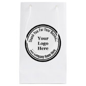 Vielen Dank für Ihr Schwarz-weißes Firmenlogo Kleine Geschenktüte (Vorderseite)