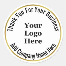 Vielen Dank für Ihr Schwarz-weißes Firmenlogo Runder Aufkleber