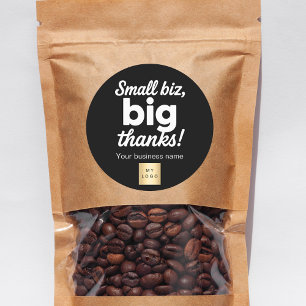 Vielen Dank für Ihr Schwarz-weißes Firmenlogo Runder Aufkleber