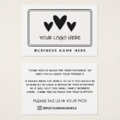 Vielen Dank für Ihr Schwarz-weißes Logo (Vorne & Hinten)