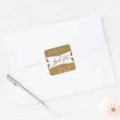 Vielen Dank für Ihr Script, Gold Glitzer & Angular Quadratischer Aufkleber (Umschlag)