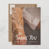 Vielen Dank für Ihr Script Rustic Kraft Paper Wedd Postkarte (Vorne/Hinten)